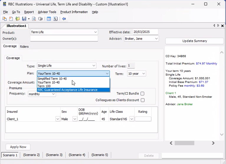 Old insurance quote interface 2